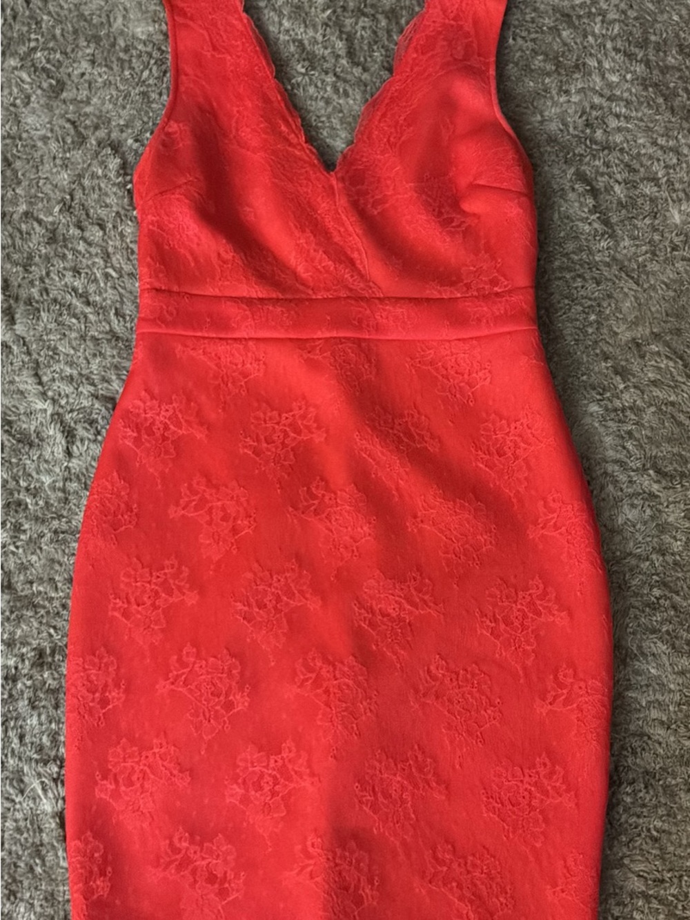 Lipsy Red Lace Midi Dress